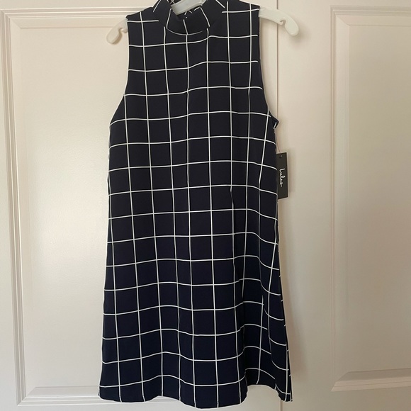 Lulus Navy Print Shift Dress NWT size M - Picture 5 of 6